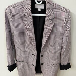 Chelsea28 Black and White Checkered Blazer